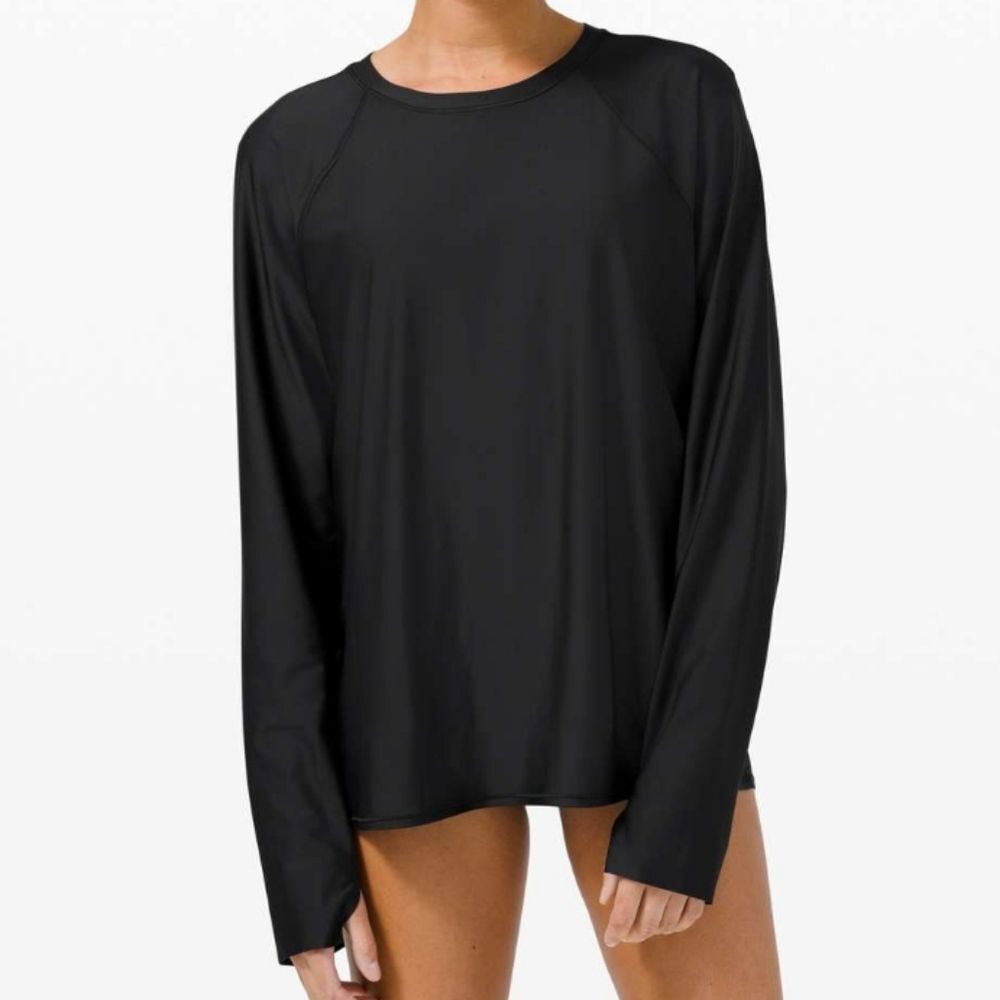 ❌️SOLD❌️ Lululemon Waterside Relaxed UVP Long Sleeve - Black - Picture 1 of 8